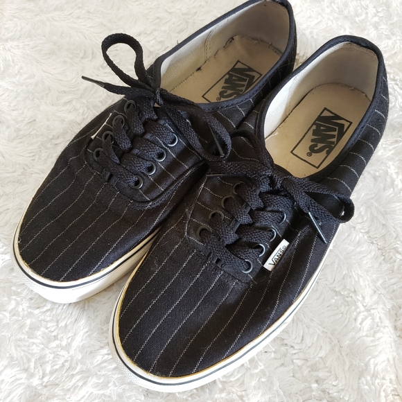 black and white striped vans